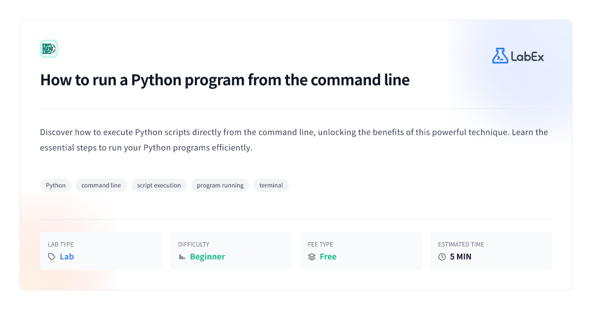 How to run a python program from the command line labex